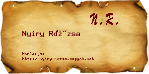Nyiry Rózsa névjegykártya
